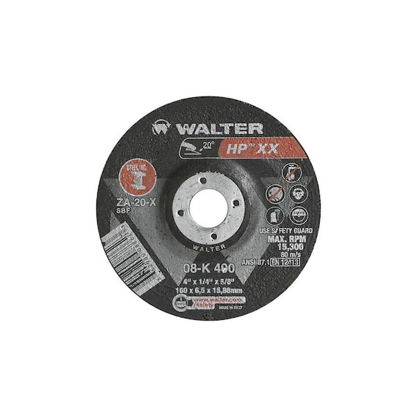 WALTER SURFACE TECHNOLOGIES HP XX 4 in. x 5/8 in. Arbor x 1/4 in. T27 GR A-20-X Grinding Wheel (25-Pack)