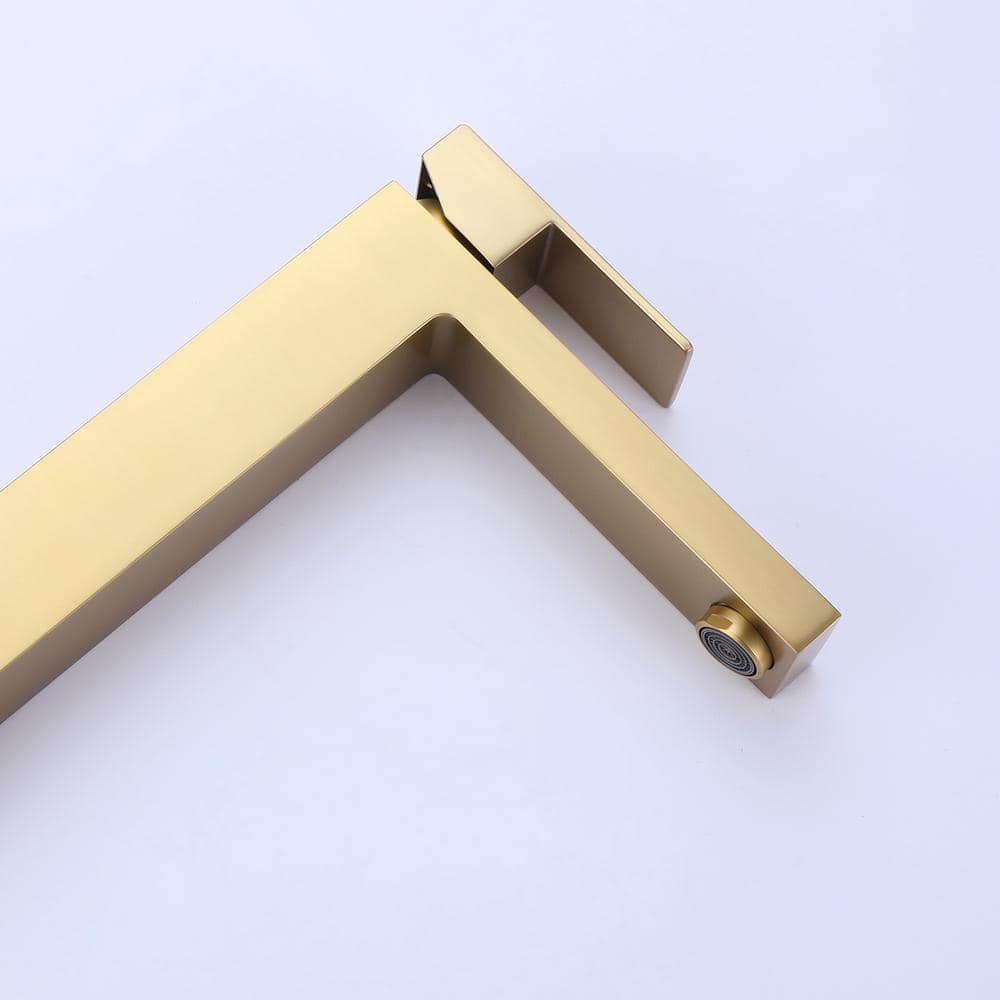 Brushed Gold Single Handle Vessel Sink Bathroom Faucet