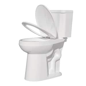 Extra Tall 21 in. 2-Piece Toilet Single Flush 1.28 GPF Round Bowl White Toilet with Soft Close Seat 12 in. Rough in