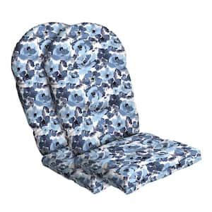 20 in. x 18 in. Outdoor Plush Modern Tufted Rocking Chair Cushion, Blue Garden Floral (Set of 2)