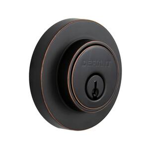 Contemporary Round Aged Bronze Double Cylinder Deadbolt