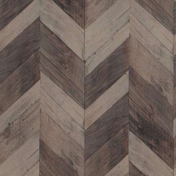 Walls Republic Wood Weathered Herringbone Vinyl Strippable Wallpaper (Covers 57.3 sq. ft.)
