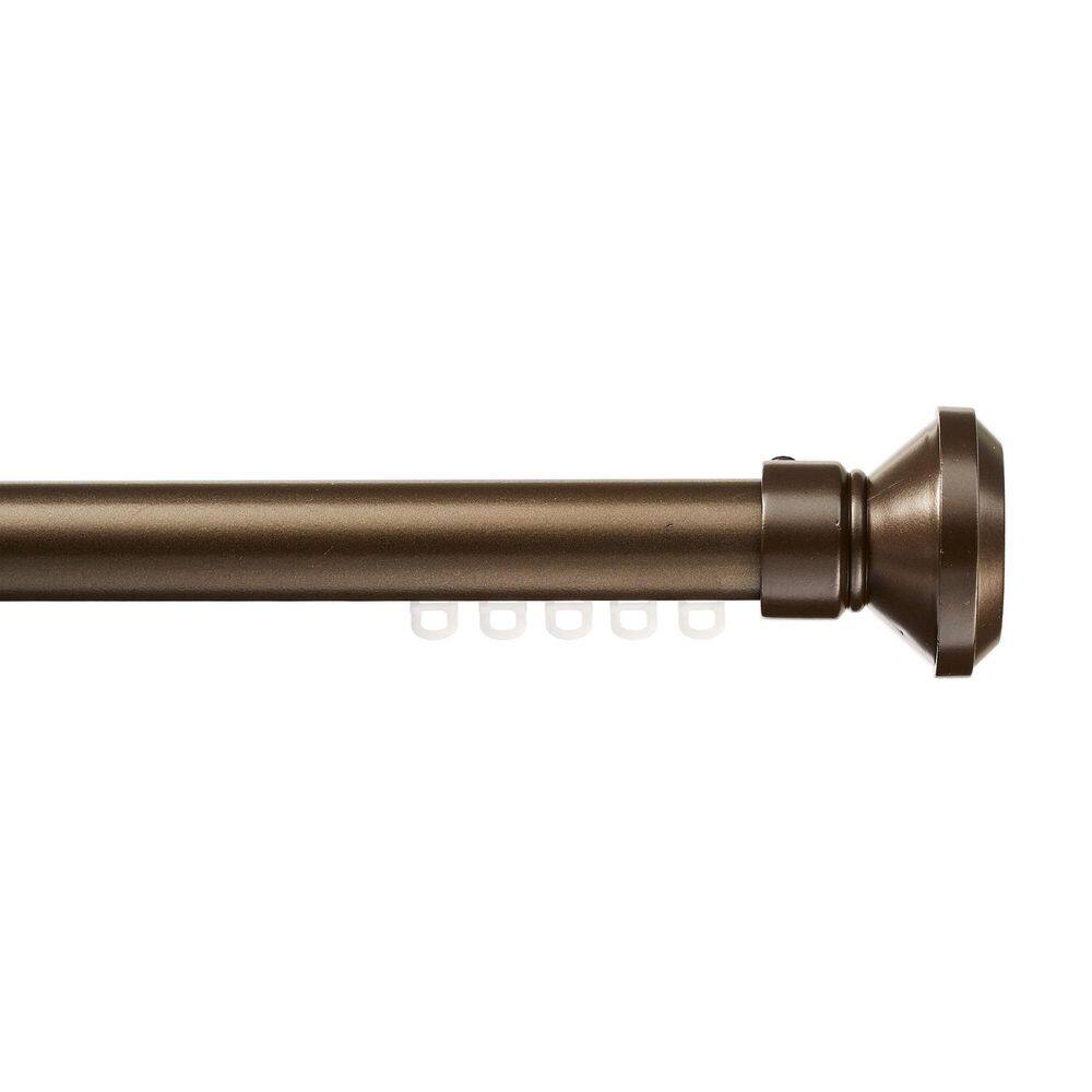 "Tekno Pro 48"" Non-Adjustable 1.13 in. Diameter Decorative Traverse Curtain Rod with Santos Finial in Oil Rubbed Bronze" price history on PriceWatchPro