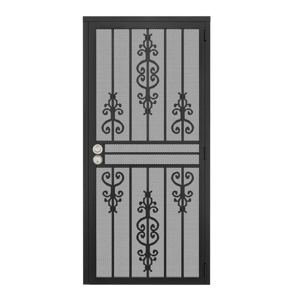 36 in. x 80 in. Universal/Reversible Black Surface Mount Steel Security Door w/Expanded Metal Screen(Lock) price history on PriceWatchPro