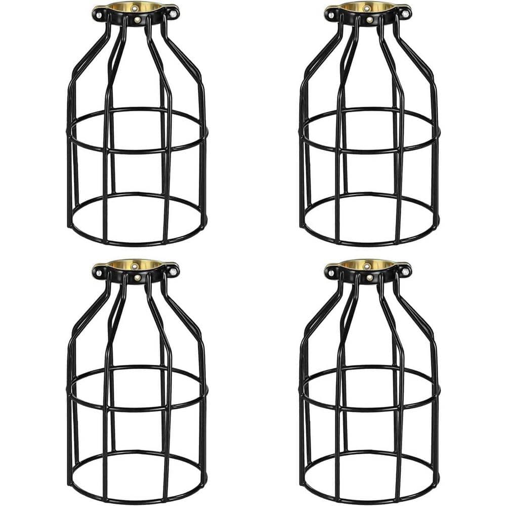 Jushua 4Pack Adjustable Industrial Clamp on Metal Bulb Guard Cage for