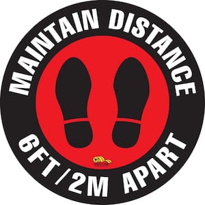 16 in. Maintain Safe Distance Floor Sign