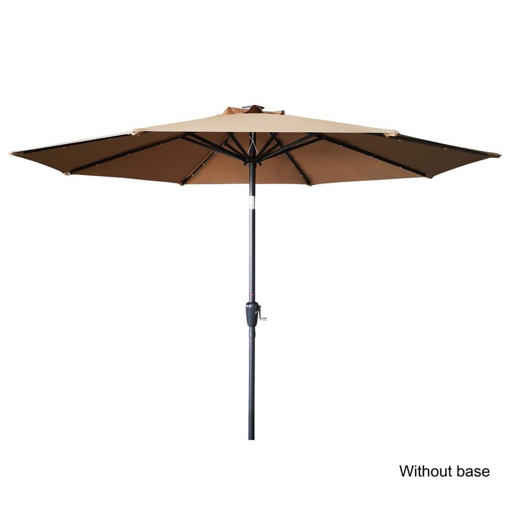 9 ft. Outdoor Aluminum Pole Patio Market Umbrella in Taupe with LED Lights price history on PriceWatchPro