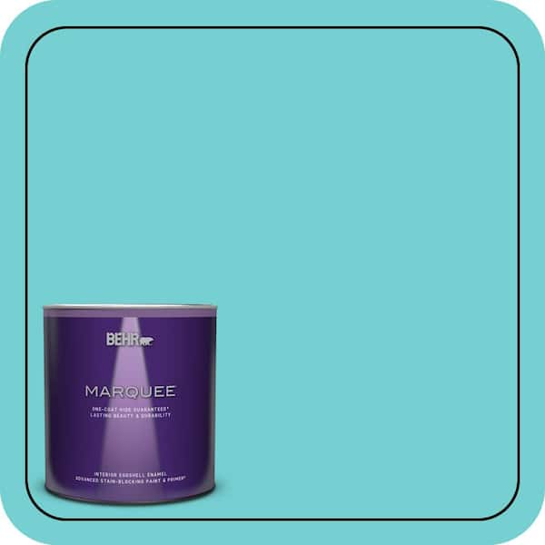 BEHR MARQUEE 1 qt. #P460-3 Soft Turquoise Eggshell Enamel Interior Paint & Primer
