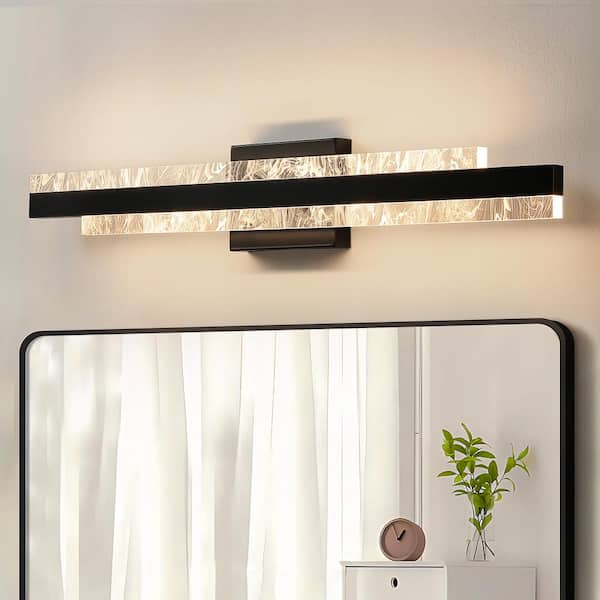 KAISITE 27 in. 1-Light Black LED Vanity Light Bar, Dimmable Bathroom Light
