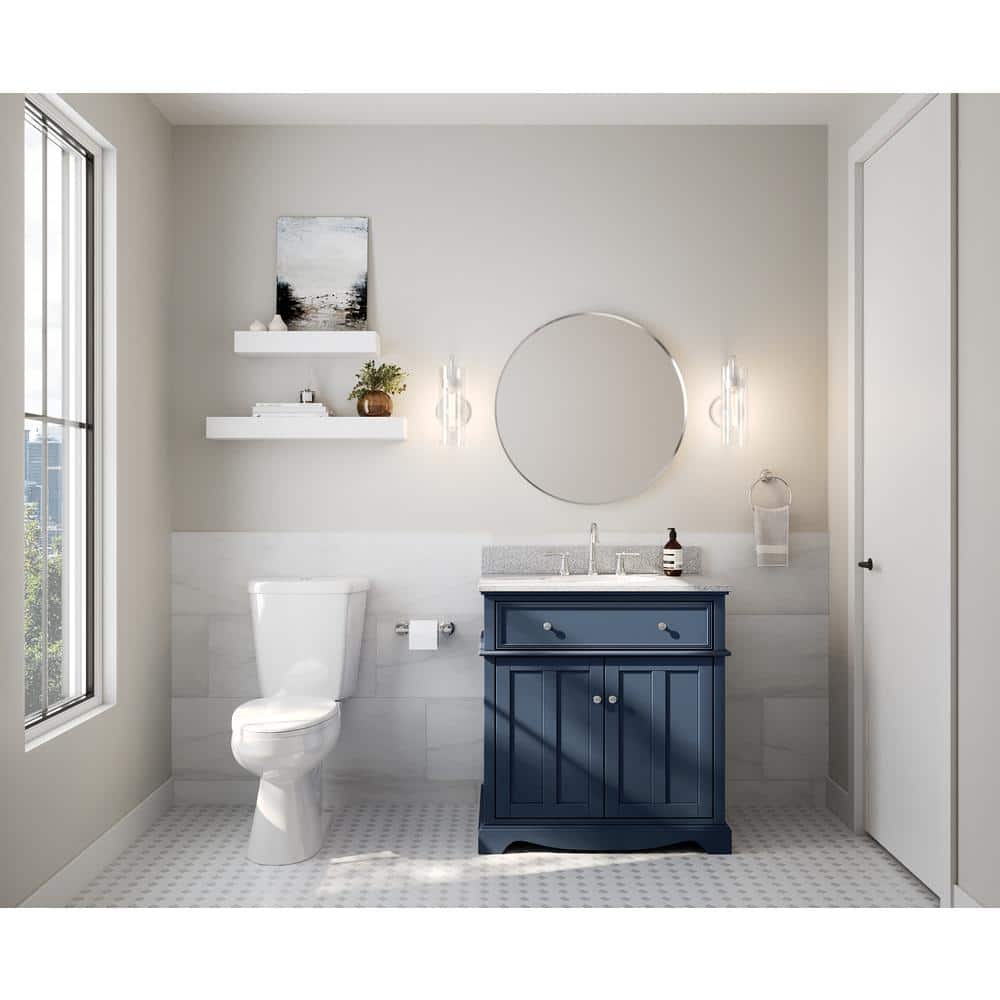 Essential 28" Polished Chrome Round Metal Bathroom Vanity Mirror