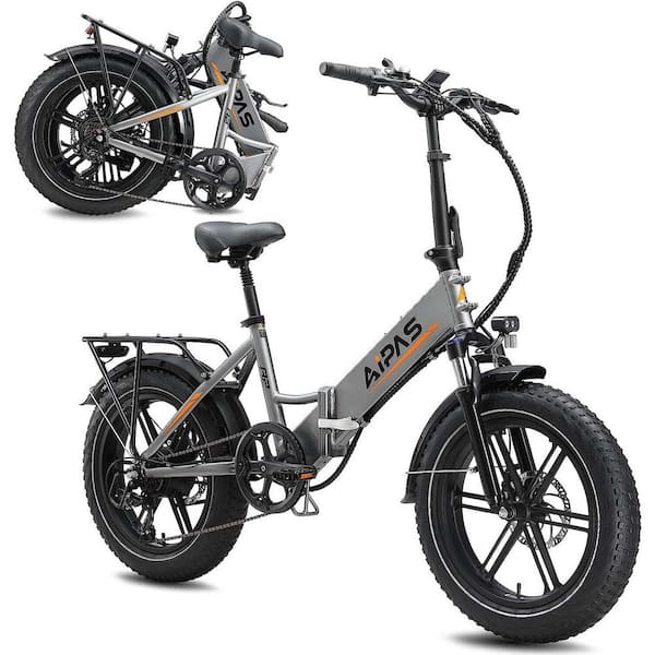 Zeus & Ruta 20 in. 750-Watt Fat Tire 48-Volt Removable Lithium Battery Shimano 7-speed Gray Electric Folding Bike for Adults