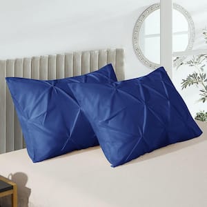 30"L x 20"W Pillow Shams Available for All Season, Ultra Cozy and Breathable, Flower pulling design, 2 Pack, Blue