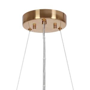 Gold Crystal Tiered Chandelier, Modern Glam 4-Light Island Drum Pendant Light for Living Dining Room Kitchen Foyer Entry