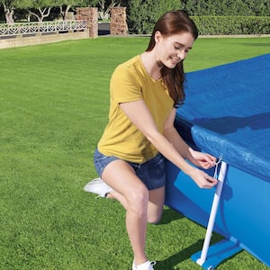 Flowclear 8.6 ft. x 5.58 ft. Rectangular Blue Above Ground Pool Leaf Cover