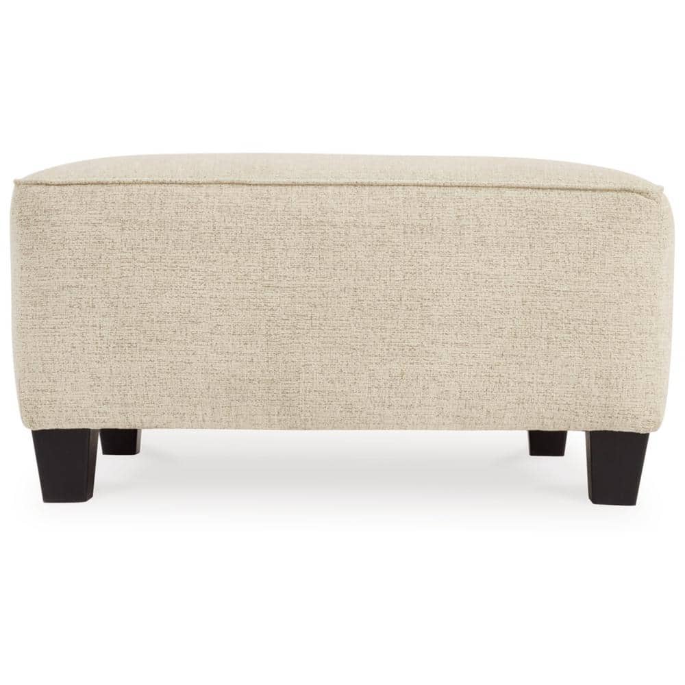 Contemporary Beige Chenille Oversized Footstool 39"x39"