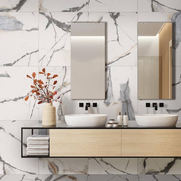 Avalon 24 in. x 24 in. Matte Porcelain Marble Look Floor and Wall Tile (15.76 sq. ft./Case)