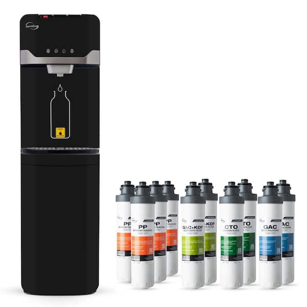 Bottle Less Water Cooler Dispenser with 2-Year Extra Filter Set Hot/Cold/Room Temperatures 4-Stage Filtration