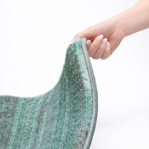 Dream Shag Premium Machine Washable Abstract ADS527 Turquoise 9 ft. x 12 ft. Area Rug