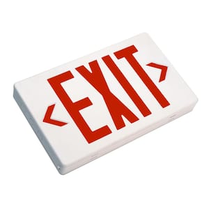 EXL1 Series 1.2-Volt White Integrated LED Emergency Exit Sign with Red Lettering