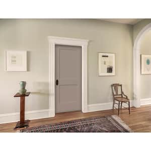 30 in. x 80 in. Monroe Driftwood Painted Left-Hand Smooth Solid Core Molded Composite MDF Single Prehung Interior Door