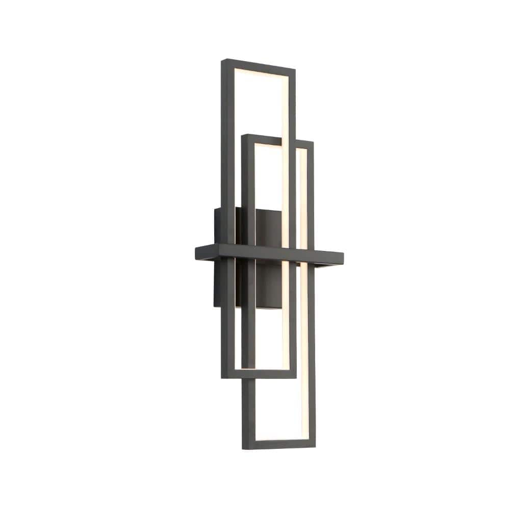 "2 Lights 24"" Black Integrated LED Dimmable Wall Sconce with 3000K Warm Light" price history on PriceWatchPro