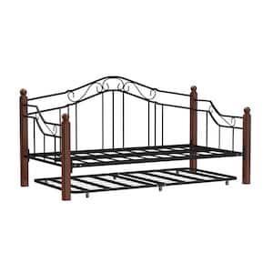 Madison Cherry/Black Daybed with Suspension Deck and Trundle