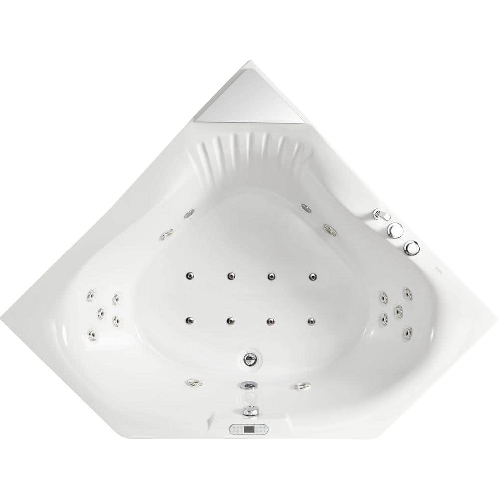 60 in. Acrylic Center Drain Corner Apron Front Whirlpool Bathtub in White price history on PriceWatchPro