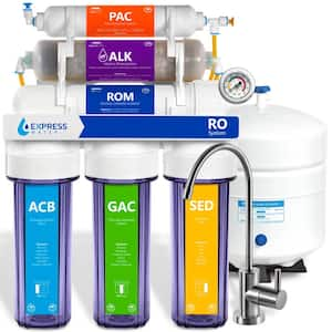 Reverse Osmosis Alkaline Water Filtration System - 10 Stage RO Water Filter with Faucet and Tank - 100 GPD