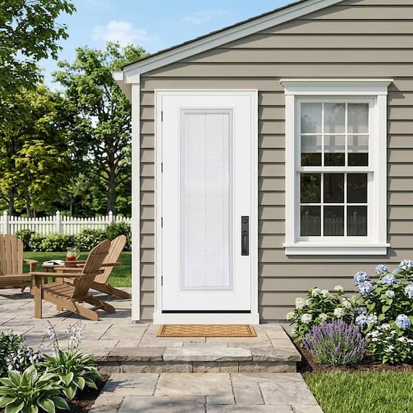 Steves & Sons Legacy 32 in. x 96 in. Full Lite Clear White Mini