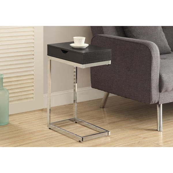 Monarch Specialties Cappuccino and Chrome End Table