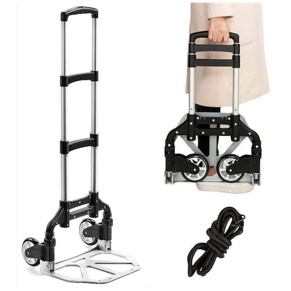 Aluminum Folding Hand Truck, 180lbs. Capacity Portable Dolly Cart for Moving, Ideal for Home, Auto, Office