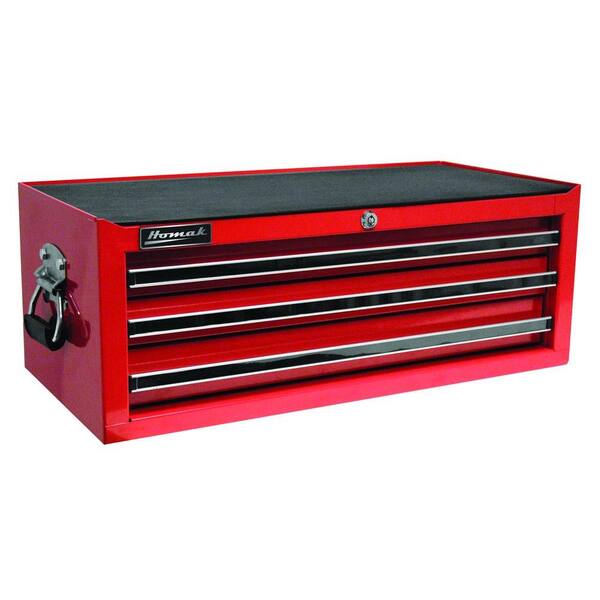 Homak Professional 27 in. 3-Drawer Middle Chest in Red