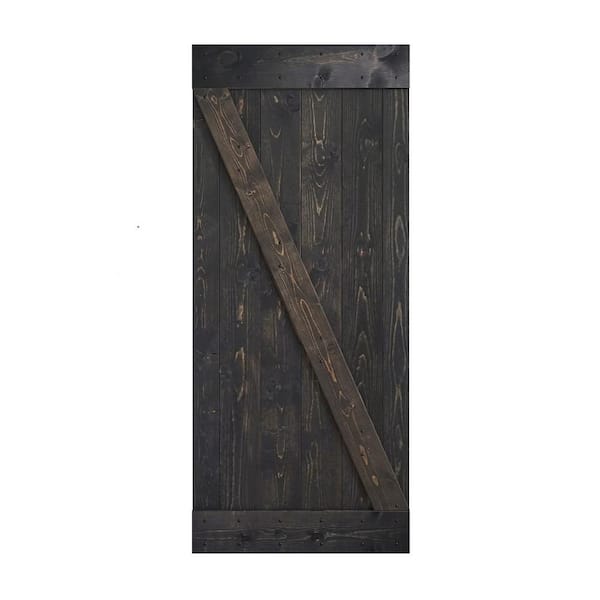 COAST SEQUOIA INC Z 36 in. x 84 in. Ebony DIY Knotty Wood Sliding Barn Door Slab