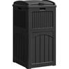 Tozey 16.5 in. W x 15.7 in. D x 31.5 in. H Black Outdoor Trash Can with Dual Lid for Patio Backyard Trash Can Storage T-PSB23-0395-0