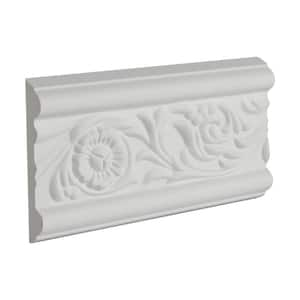 3 in. x 1/2 in. x 6 in. Long Floral Polyurethane Panel Moulding Sample