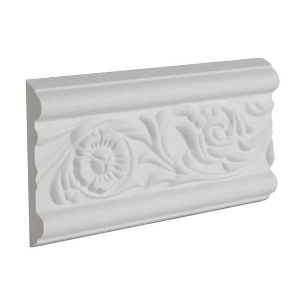 American Pro Decor 3 in. x 1/2 in. x 6 in. Long Floral Polyurethane Panel Moulding Sample