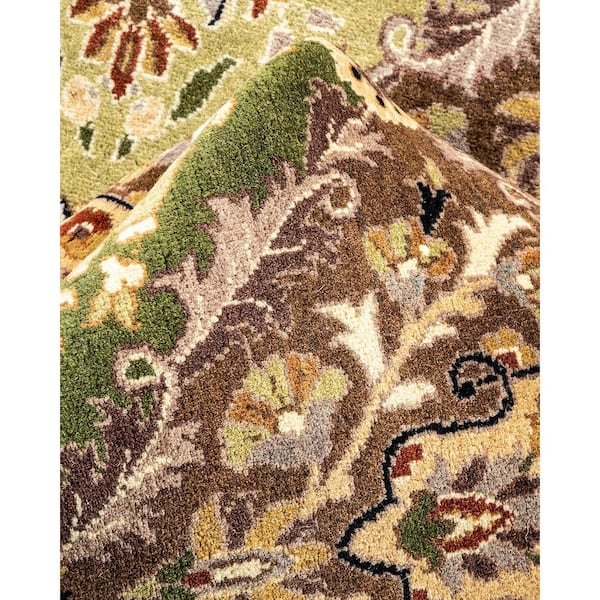 8 ft. x 10 ft. Yellow Mogul Oriental Wool Indoor Area Rug