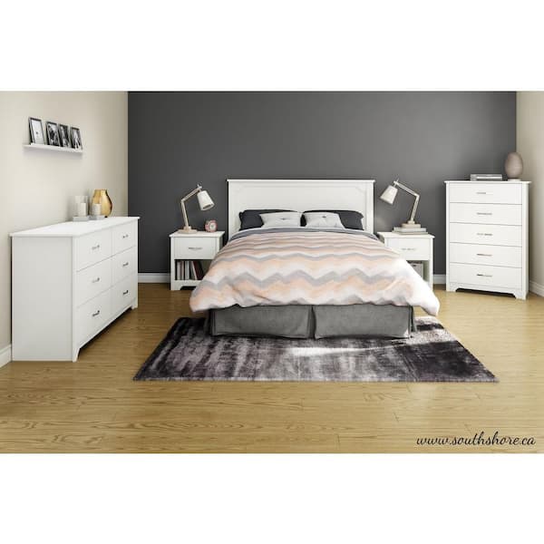South Shore Fusion 1-Drawer Pure White Nightstand