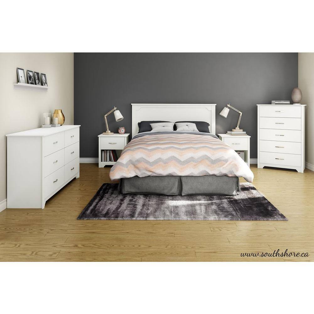 Pure White 59" Particle Board Double Chest of Drawers