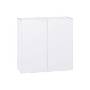 Fairhope Glacier White Slab Assembled Wall Kitchen Cabinet (36 in. W x 35 in. H x 14 in. D)