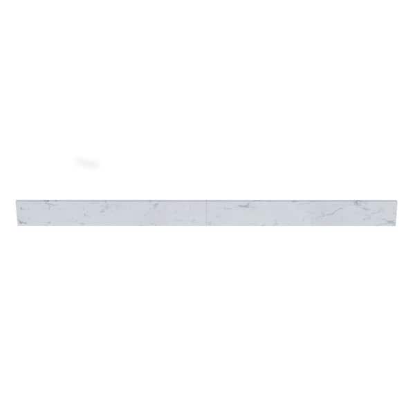 72 in. W x 0.75 in. x 4 in. Engineered Carrara Marble Bathroom Vanity Backsplash (2-Pieces of 36 in.)