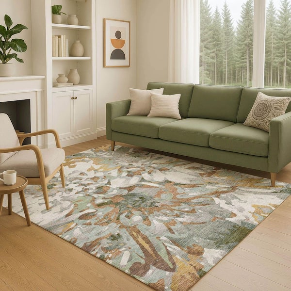 Chantille Machine Washable Indoor/Outdoor Abstract ACN2340 Copper 3 ft. x 4 ft. Area Rug