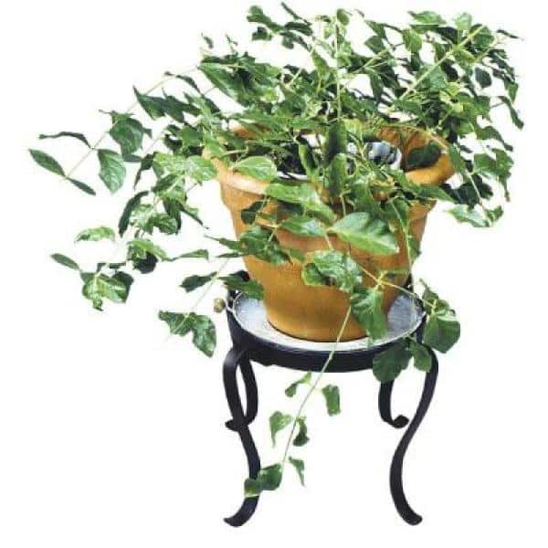 Black Wrought Iron 12-Inch Patio Flower Pot Stand