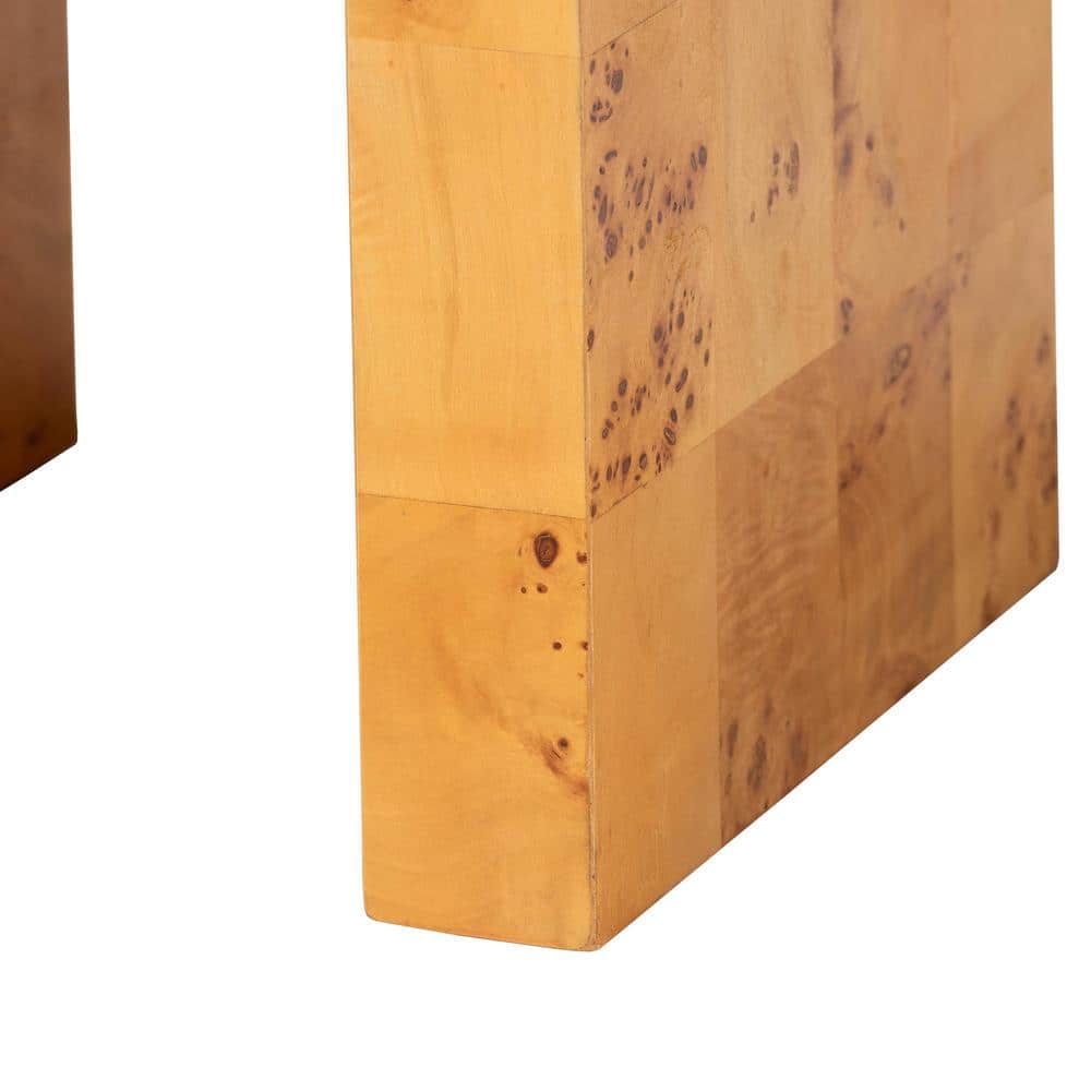 Revelle Light Mappa Burl Wood Rectangular End Table
