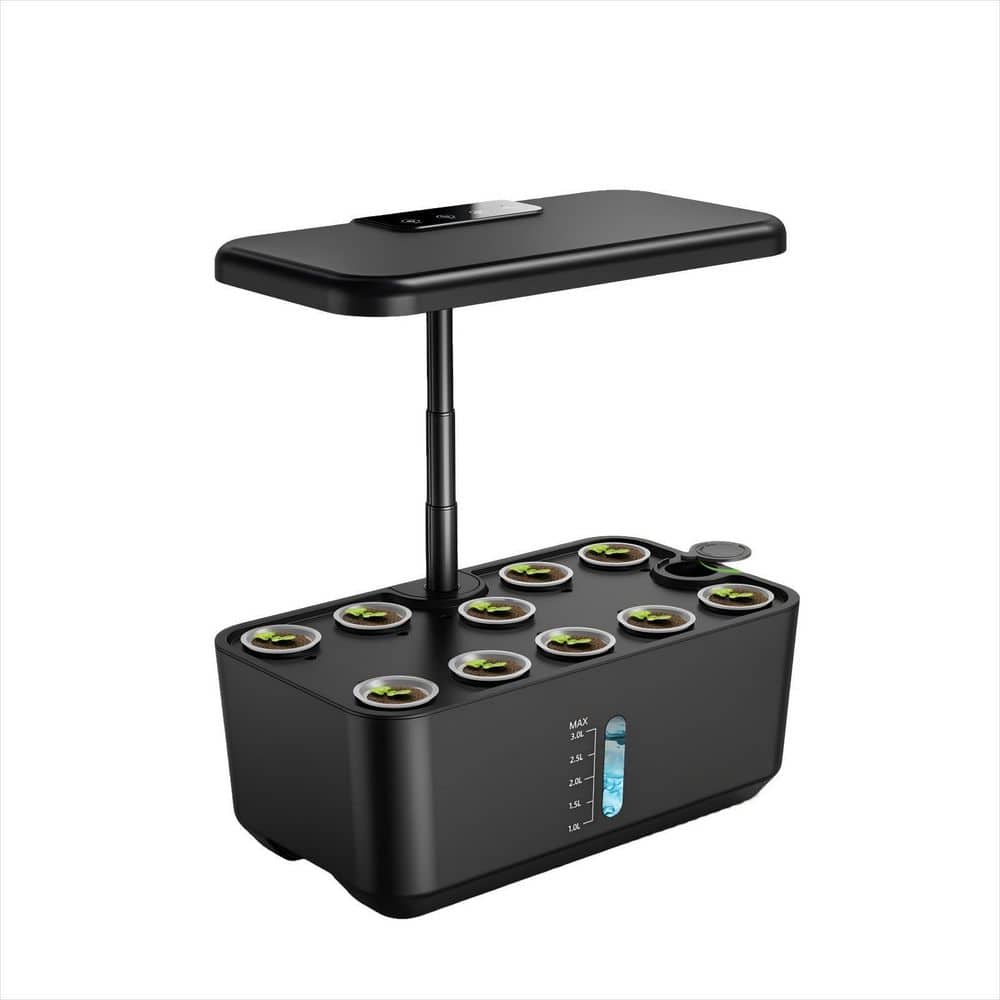 OGETFUUR Indoor Black Plastic Garden Hydroponics Growing System