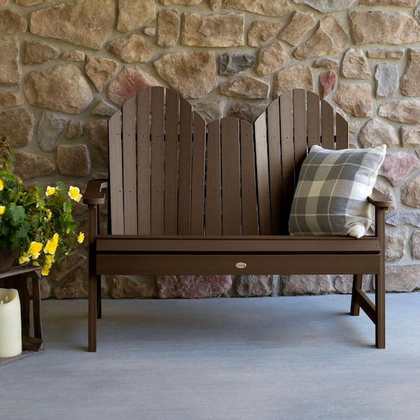 Highwood Hamilton 4ft 2-Person Weathered Acorn Recycled Plastic Dining Height Bench