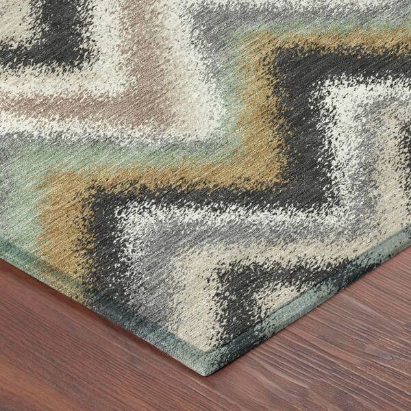 Chantille Machine Washable Indoor/Outdoor Abstract ACN2596 Charcoal 2 ft. x 3 ft. Accent Rug