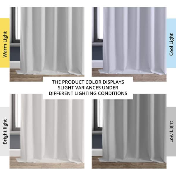 Mission White Solid Blackout Curtain - 50 in. W x 96 in. L (1 Panel)