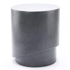 Gray Cement Round Indoor Outdoor Composite Outdoor Side Table