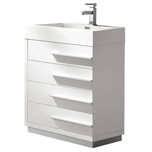 Livello 24 in. Bath Vanity in White with Acrylic Vanity Top in White with White Basin